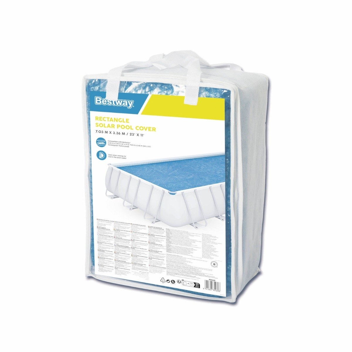 Bestway solar cover rechthoekig - 732 x 366 cm (zeilmaat 703 x 336) - Blauw