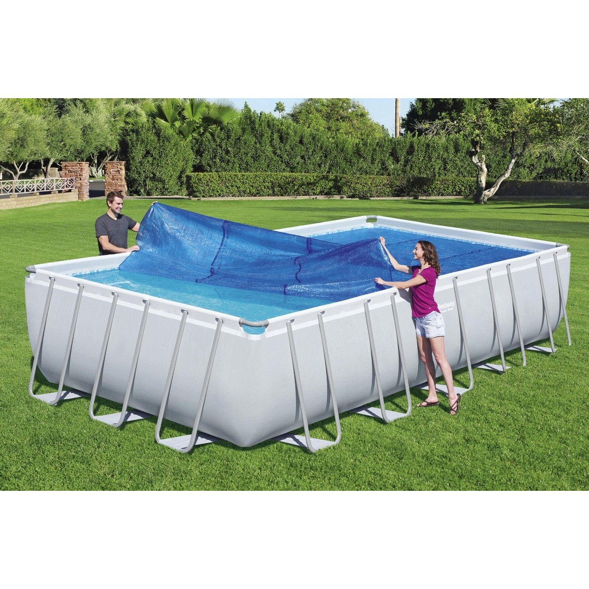 Bestway solar cover rechthoekig - 732 x 366 cm (zeilmaat 703 x 336) - Blauw