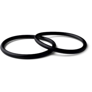 Zwarte rubberen O-ringen voor zwembadonderdelen.