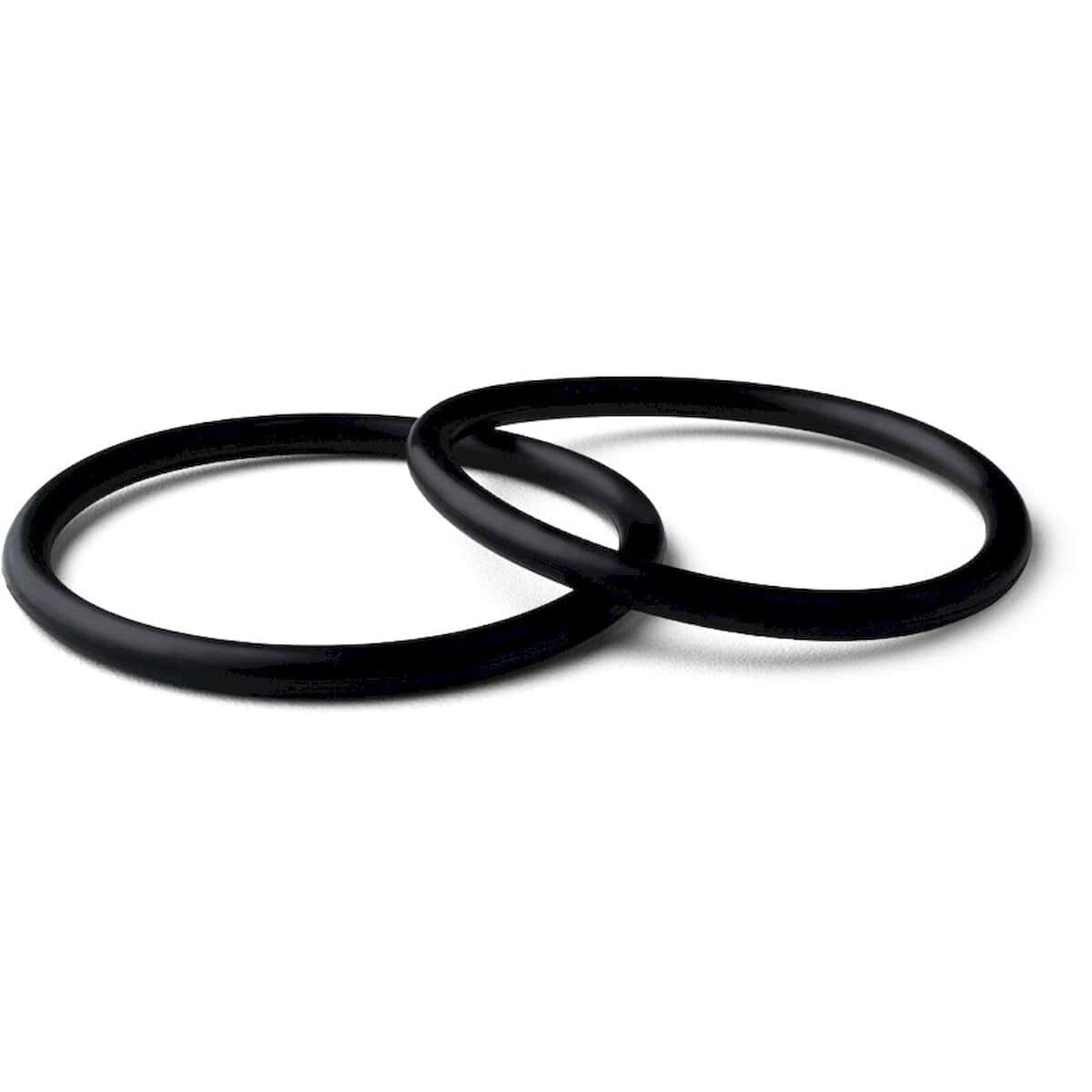 Zwarte rubberen O-ringen voor zwembadonderdelen.