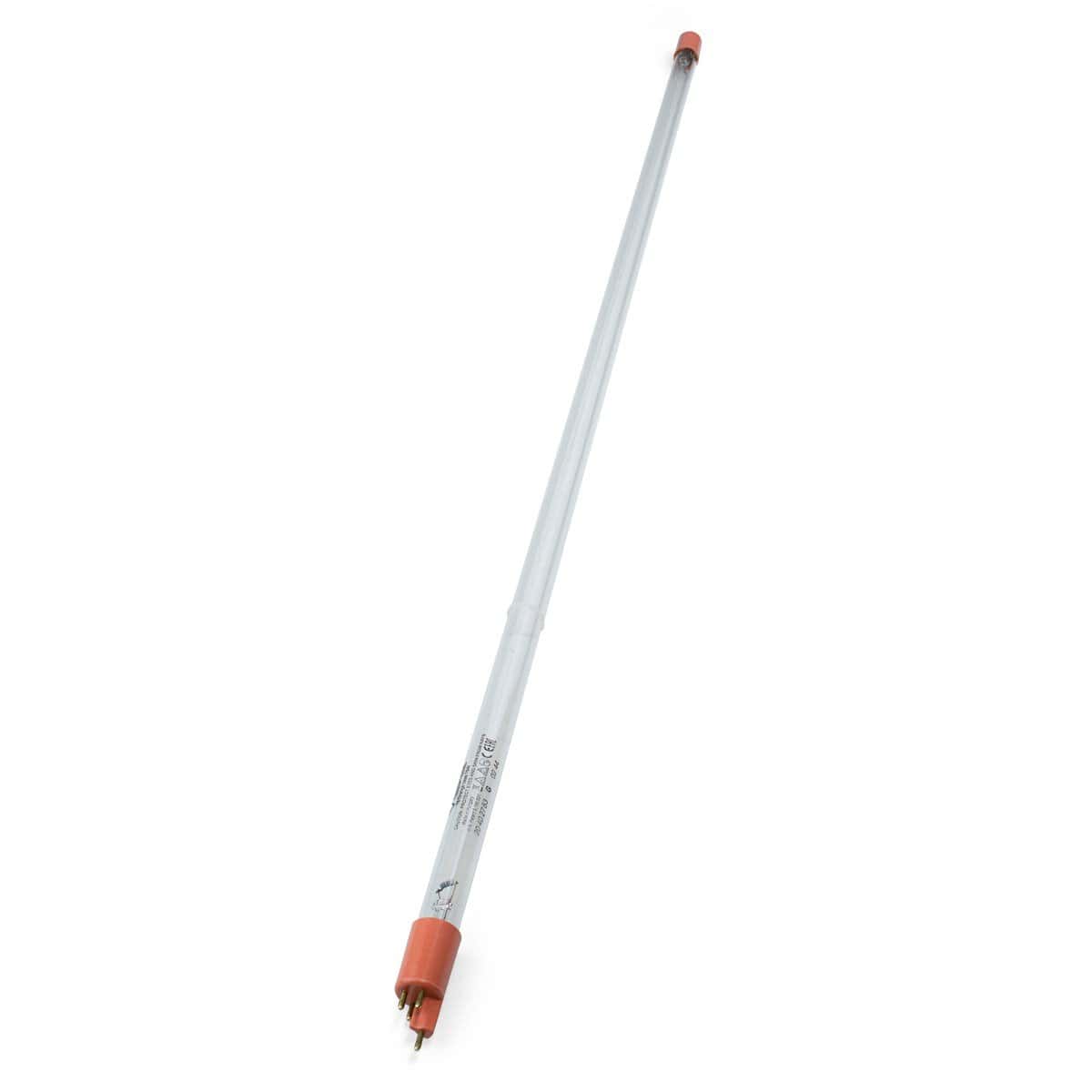 Verlengstuk voor zwembadfilter of pompsysteem, wit met oranje uiteinden.