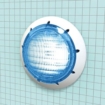 Zwemmerlamp met blauwe lens voor zwembadverlichting.