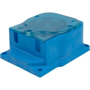 Blauwe zwembadfilter voor waterzuivering en onderhoud.
