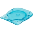 Transparante blauwe zwembadfilter voor waterzuivering en onderhoud.