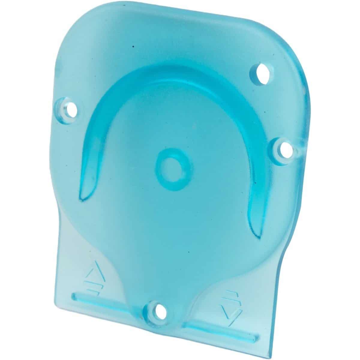 Transparant blauw zwembadonderdeel voor zwembadinstallatie.