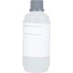 Witte zwembad reinigingsmiddel fles met grijze dop.