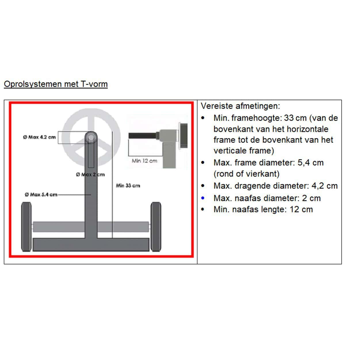Oprysystemen met T-vorm voor zwembaden, afmetingen en specificaties.