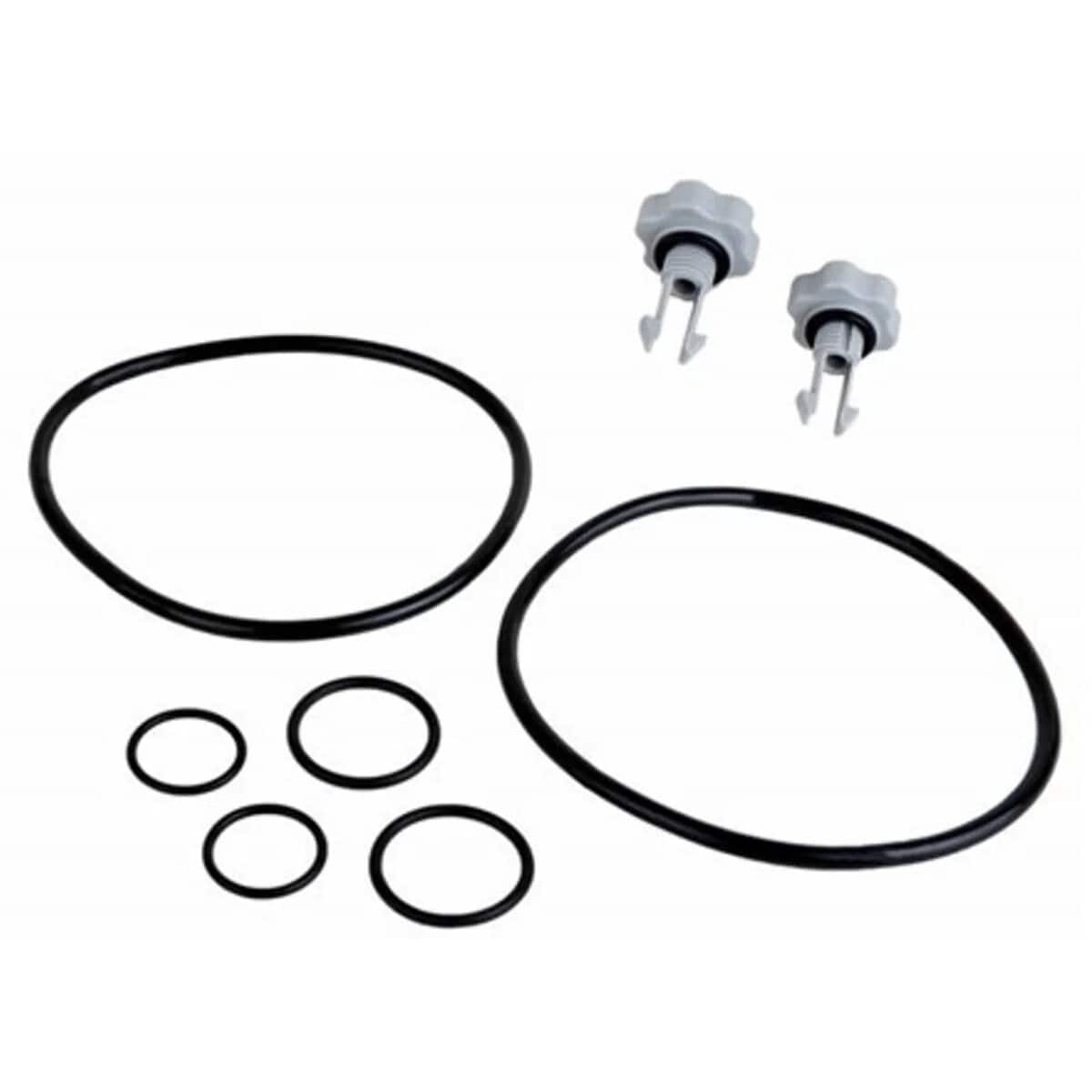 Zwembad filter reparatieset met O-ringen en kleppen voor onderhoud.