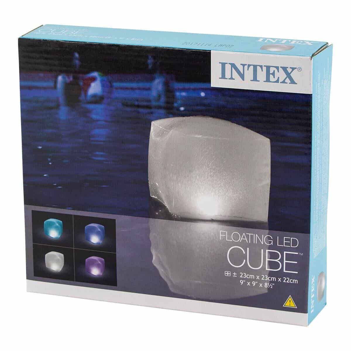 Intex drijvende LED kubus voor zwembadverlichting, kleurrijk en energiezuinig. Perfect voor sfeervol.