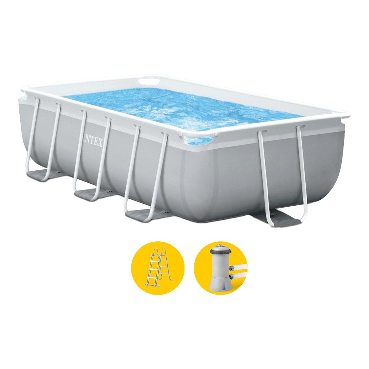 Intex Prism Frame zwembad - 300 x 175 x 80 cm - met filterpomp en trap