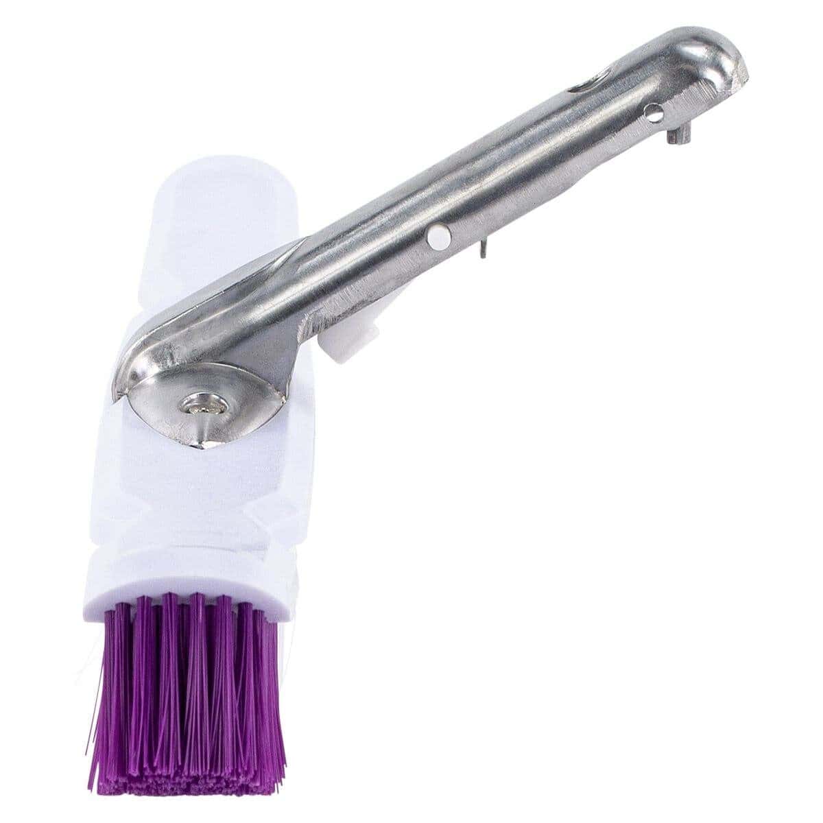 Zwembad schoonmaakborstel met metalen handvat en schuurspons voor onderhoud.