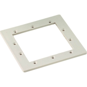 Wit montageframe voor zwembad met bevestigingsgaten.
