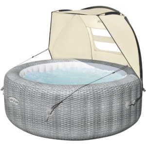 Zwemspa met overkapping voor ontspanning en comfort.