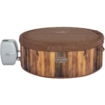Zwembad met houtlook en verwarmingsfunctie, ideaal voor ontspanning en recreatie in de tuin.