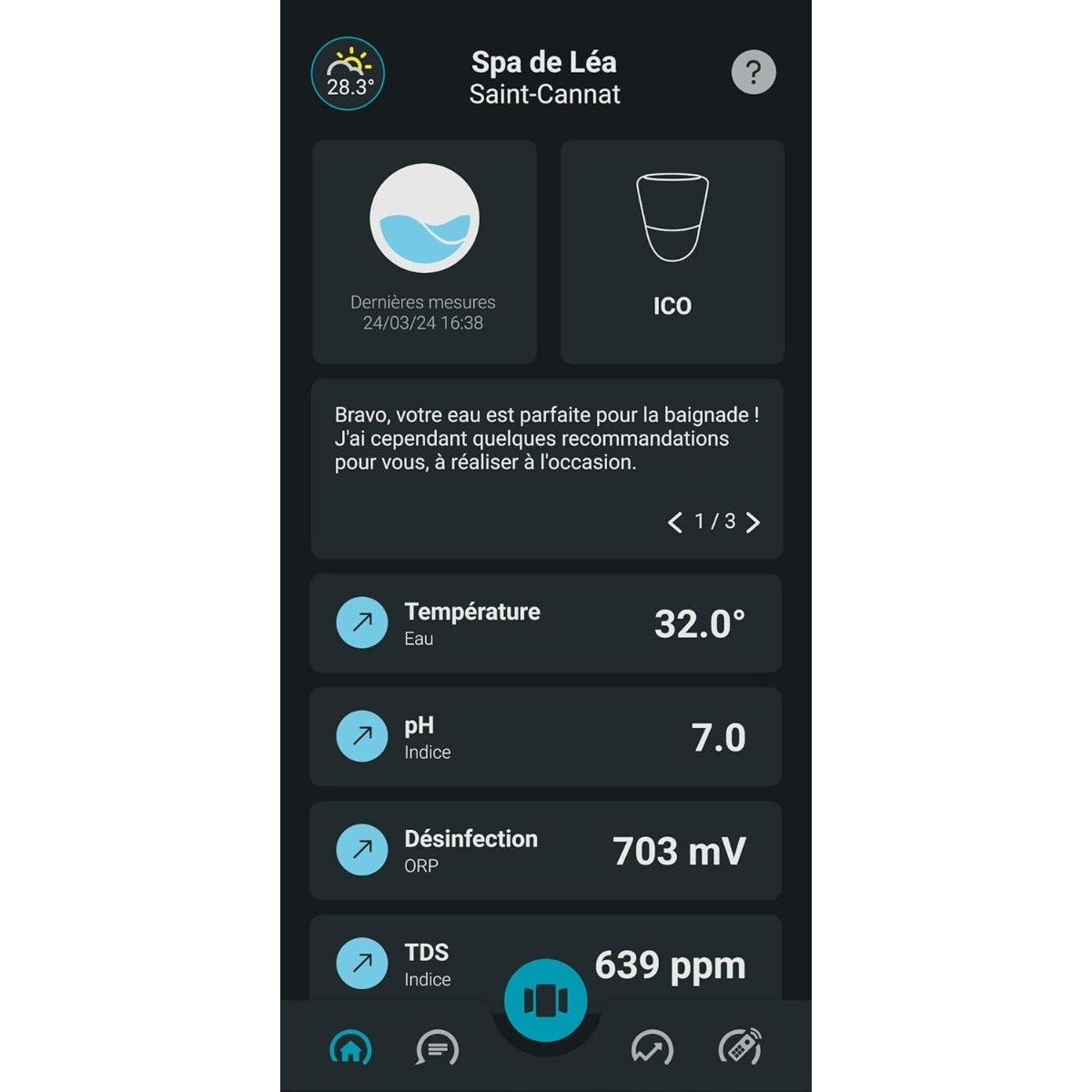 Ondilo ICO smart spa tester zoutwater met kalibratieset