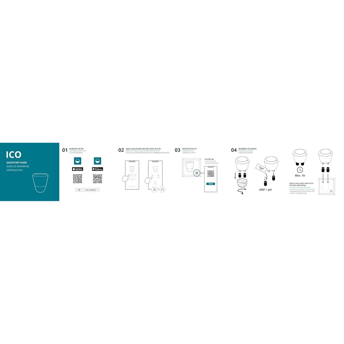 Ondilo ICO smart spa tester zoutwater met kalibratieset