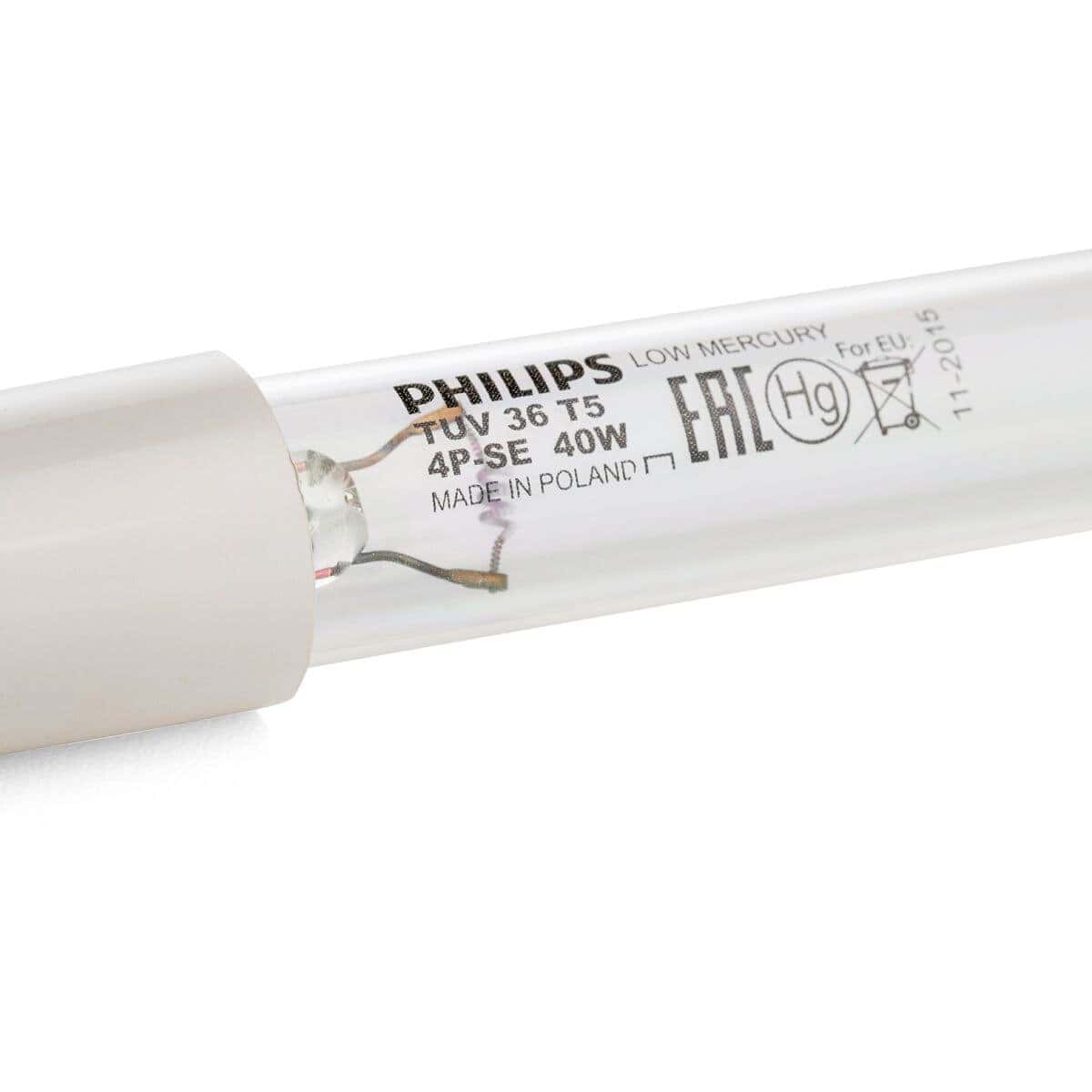 UV-C lamp voor zwembadreiniging, Philips, 40W, laag mercury.