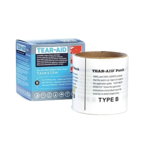 Reparatie tape voor zwembaden en PVC-materialen, waterdicht en flexibel.