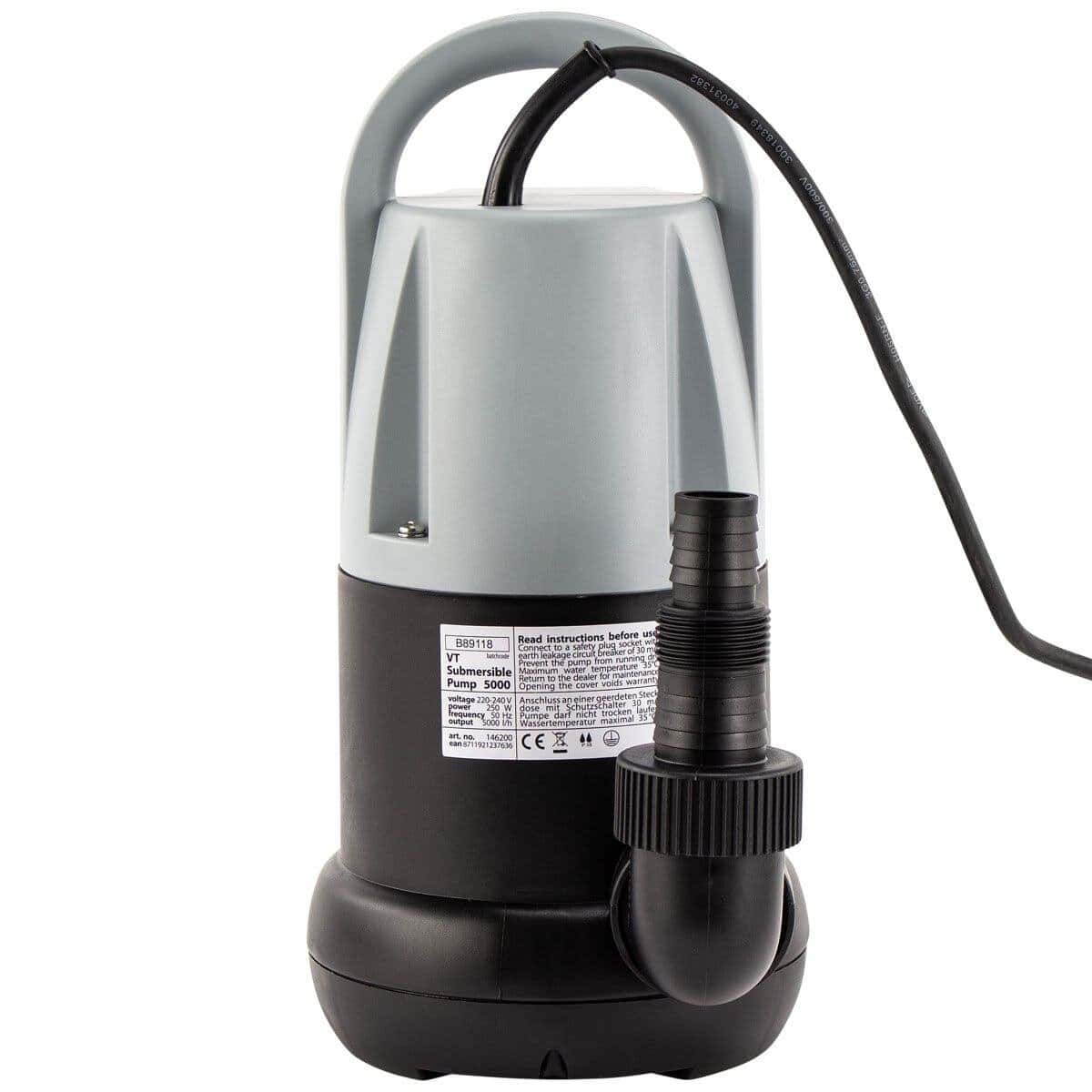 Dompelpomp voor het verplaatsen van zwembadwater, ideaal voor onderhoud en waterverversing. Geschikt.