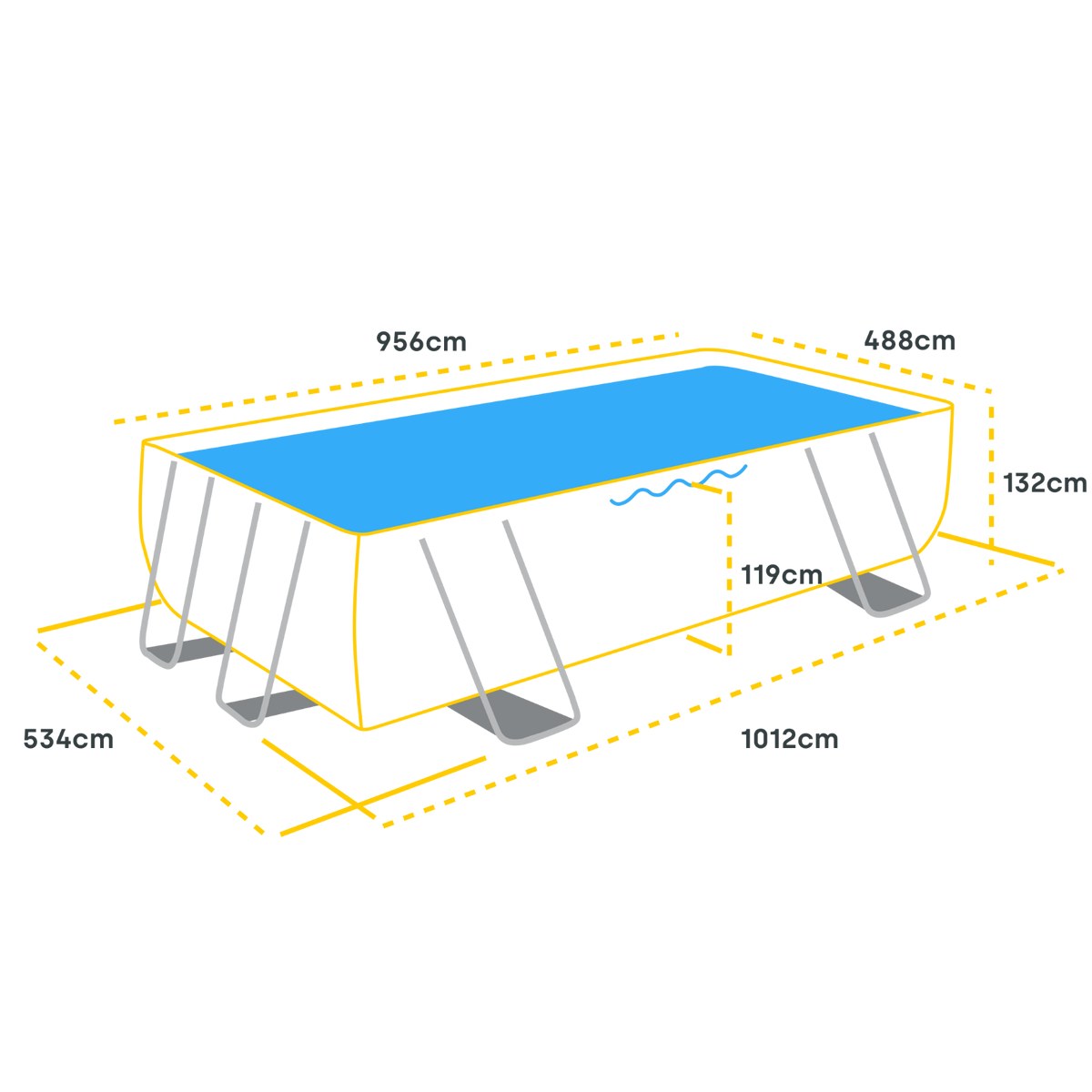 Bestway Power Steel zwembad - 956 x 488 x 132 cm - met zandfilterpomp en accessoires