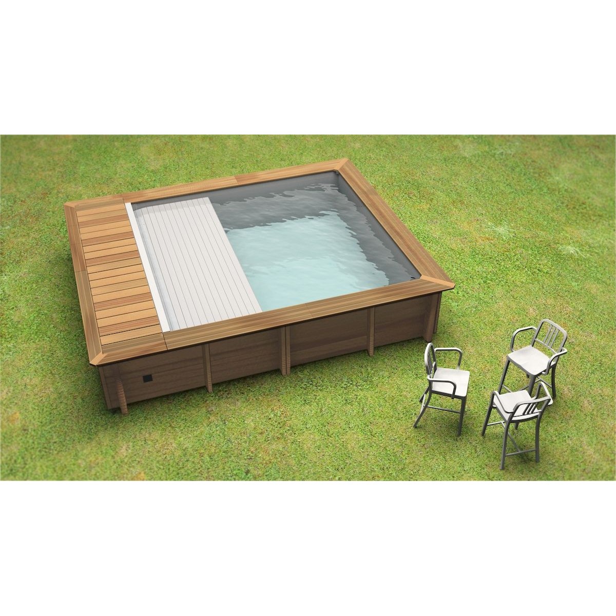BWT Compact stadszwembad - 4.20 x 3.50 x 1.33 m - met zandfilterpomp en omkasting
