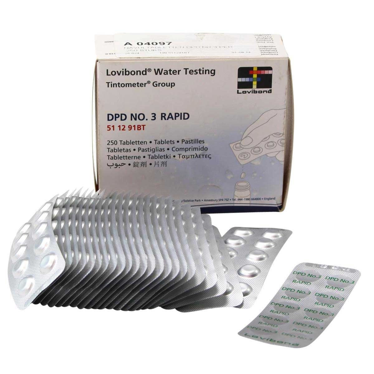 Chloor DPD 3 tabletten voor manuele tester - 100 stuks