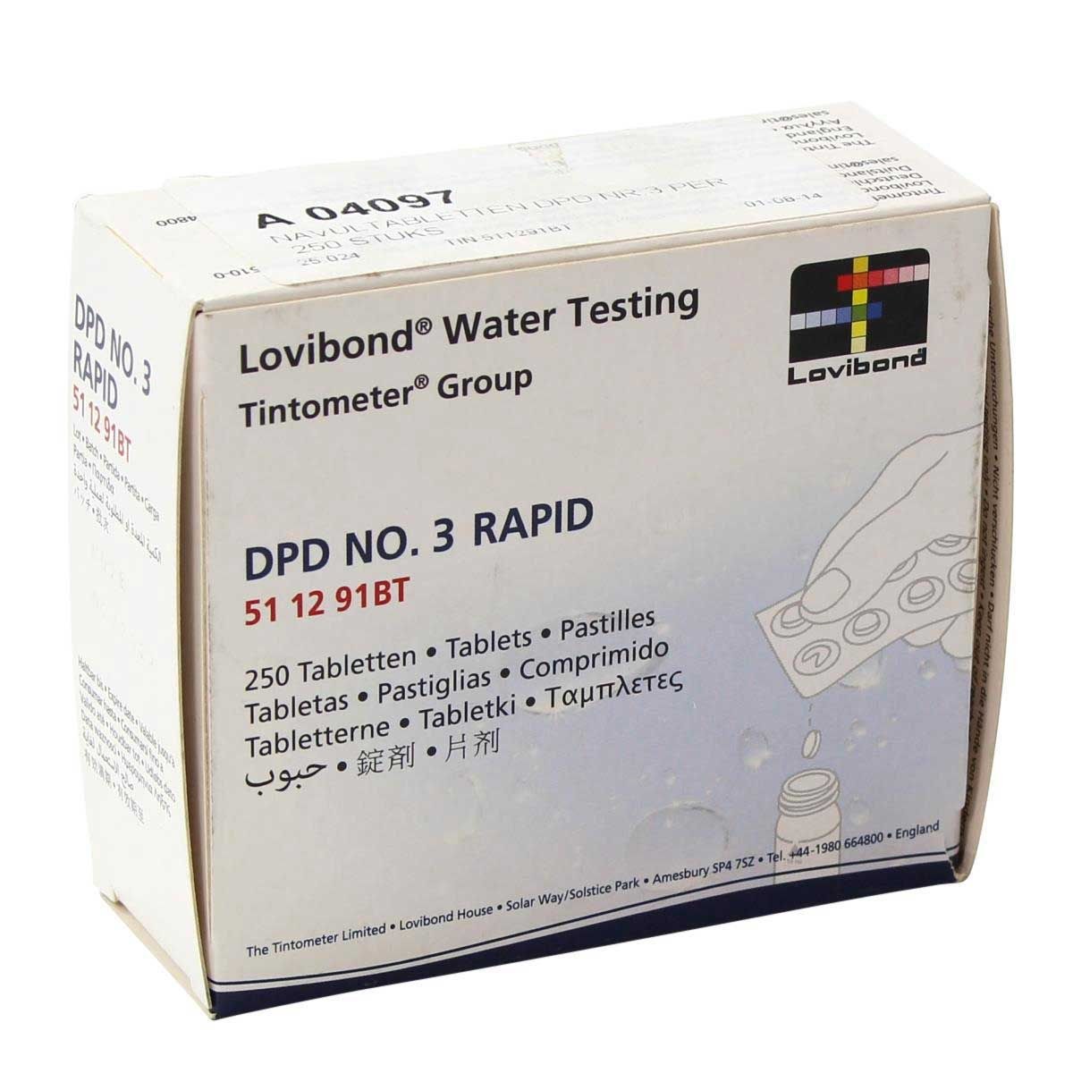 Chloor DPD 3 tabletten voor manuele tester - 100 stuks