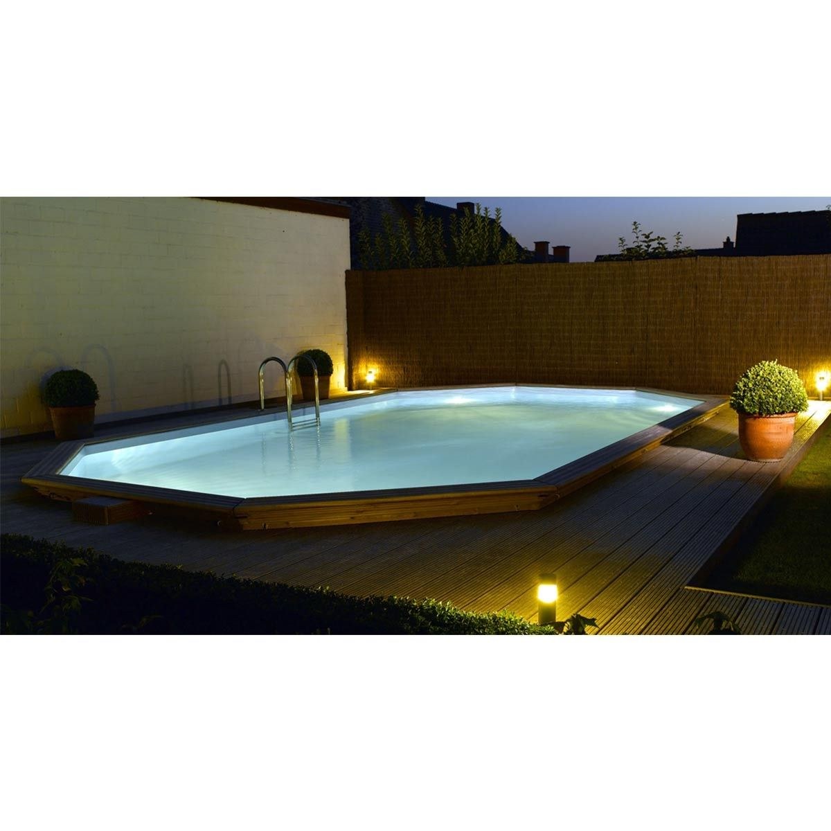 Gardipool Oblong houten zwembad - 6.20 x 3.90 x 1.33 m