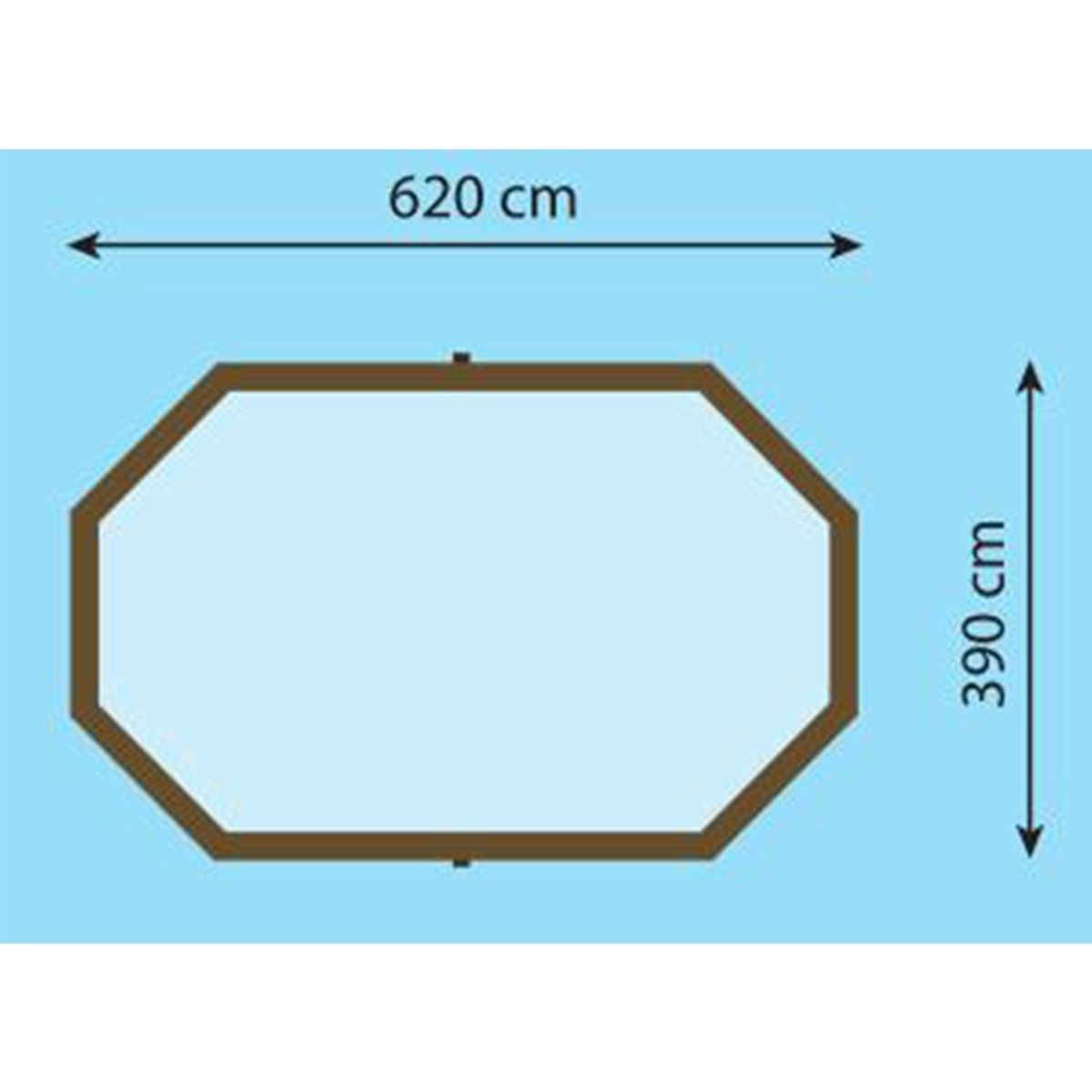 Gardipool Oblong houten zwembad - 6.20 x 3.90 x 1.33 m