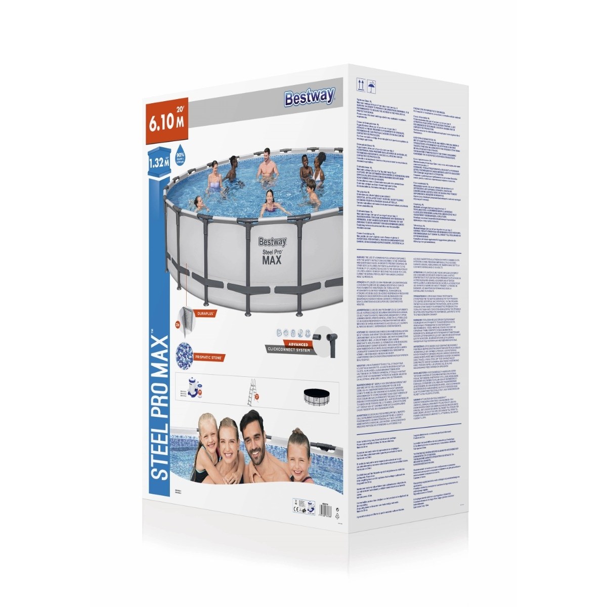Bestway Steel Pro MAX zwembad - 610 x 132 cm - met filterpomp en accessoires