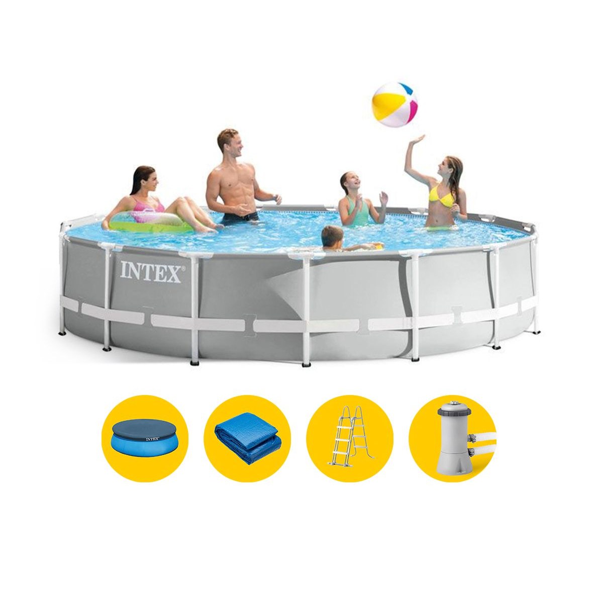 Intex Prism Frame zwembad - 457 x 122 cm - met filterpomp en accessoires