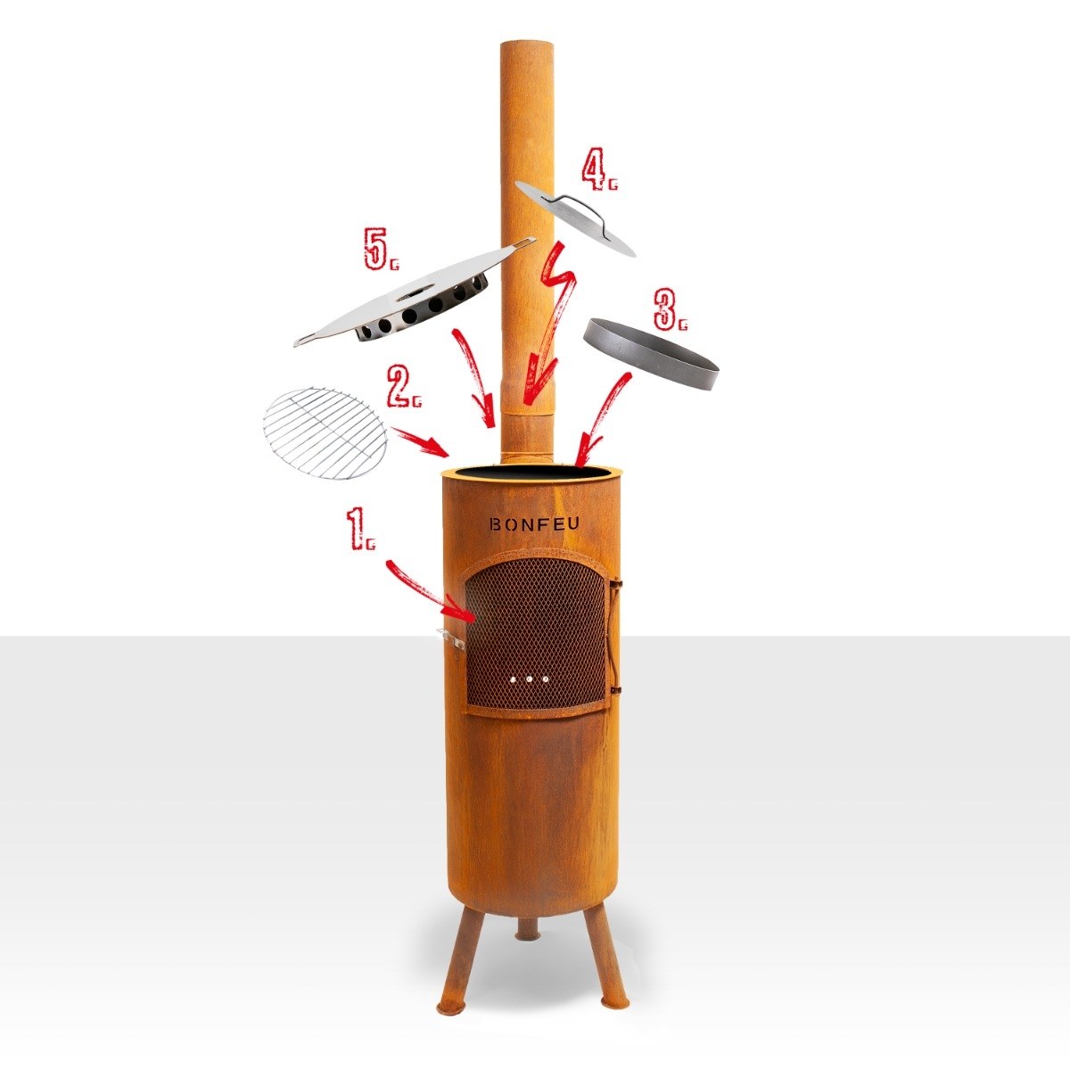 Bonfeu BonGiano LP tuinhaard - Corten