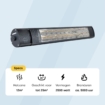 Luminous Golden Wall 2500 watt terrasverwarmer