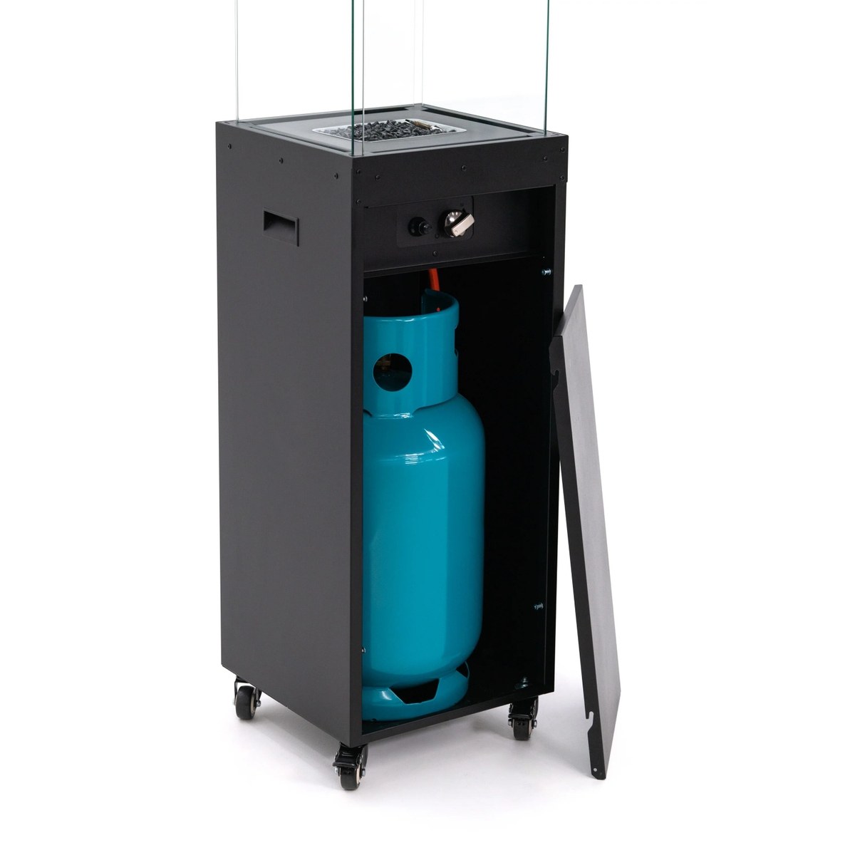 Planika Faro gas terrasverwarmer met beschermhoes - Zwart